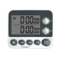 Timer Dapur Digital 2 Saluran Layar LCD Besar dengan Magnet