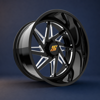 Rines Forjados Personalizados de Perfil Bajo 22x10J 24x14J 26x14J 26x16J, 6, 8 y 10 Birlos, para Camionetas Super Single Dodge Chevy 2500 3500