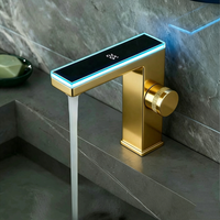 Robinet de lavabo cascade numérique à affichage LED, mitigeur chaud/froid pour salle de bain, usine OEM