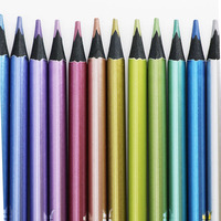 Brésilienghu — crayon de couleur métallique de 3.0mm, peinture en bois, logo OEM, emballage acrylique, 24/36/48/72, école et bureau