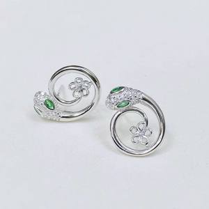 22441 Argent S925 Accessoires de perles DIY, plateau vide pour bijoux serpent spirituel, boucles d'oreilles avec perles de 6-8 mm - Product Image 4