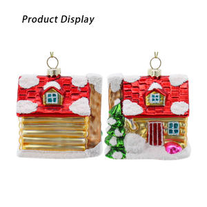 Vente en gros de modèles 3D à paillettes peints à la main avec ornements en verre soufflé pour arbre de Noël - Product Image 3