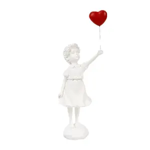 バンクシーシリーズの女の子が愛の風船をリリース彫刻装飾装飾品樹脂