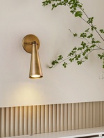 Lampes décoratives minimalistes américaines pour salon, villa, couloir, escalier, éclairage d'appoint, petite lampe murale en bronze, lampe photo en cuivre.