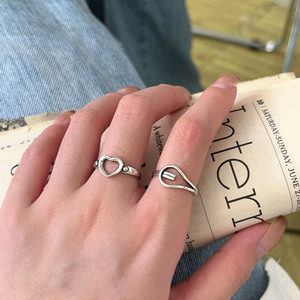 S925 Sterling Silver Heart Shape <b>Ring</b> <b>Open</b> Design For Women Everyday Wear - Product Image 1