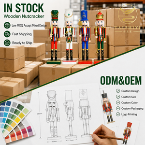 Classic Handmade Wooden Christmas Nutcracker 12Inch Colorful Golden <strong>King</strong> <strong>Xmas</strong> Decoration Wholesale Gift Supply - Product Image 4