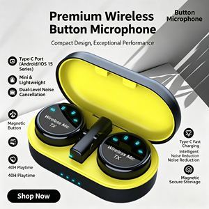 Original Magnetic Digital Mic Wireless Collar Lavalier <b>Microphone</b> for iphone Android Video Recording Interviewing YouTubers - Product Image 1