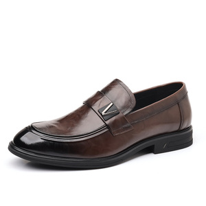 New Genuine Leather Business Casual Men's Shoes - Leather <b>Pointed</b>-<b>toe</b> Business Formal Shoes - Men's Fashionable One-piece Shoe - Product Image 2