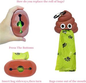 Distributeurs de sacs à déjections pour animaux de compagnie en silicone, distributeurs de sacs à crottes pour chiens d'extérieur avec des motifs amusants - Product Image 4