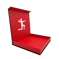 Boîte cadeau magnétique rigide en carton mat rouge et noir imprimé de luxe, emballage personnalisé pour t-shirts, maillots, vêtements