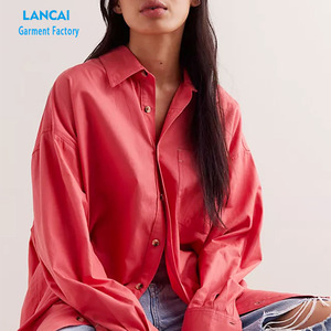 Nouveau modèle <span class=keywords><strong>Trench</strong></span>-Coat en coton à manches longues pour femmes, haut décontracté pour femmes - Product Image 2