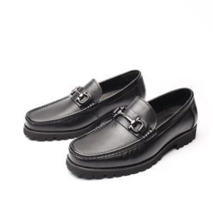 Zapatos de cuero para hombre, informales de negocios, de cuero genuino, con suela gruesa, mocasines que aumentan la altura, cómodos, duraderos y elegantes. - Product Image 3