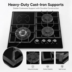Cuisinière à gaz et électrique 4 brûleurs de <span class=keywords><strong>60</strong></span> <span class=keywords><strong>cm</strong></span> pour comptoir de cuisine en verre, <span class=keywords><strong>prix</strong></span> de gros Chine, fabricant - Product Image 4