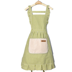 Delantal de talla grande con volantes en toda la cintura para mujer, decorativo, retro, vintage, con estampado vaquero, en naranja, marrón, verde, negro y liso. - Product Image 2