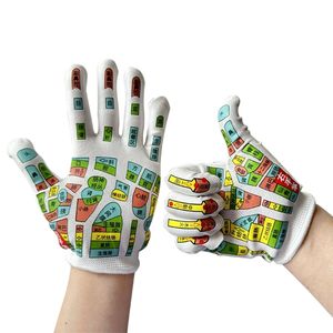 Guantes de masaje de manos con estampado en Color de alta definición de doble cara Acupoint & Palm Reflex Area Meridian Care English - Product Image 3