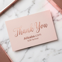 Tarjetas de Agradecimiento con Papel Dorado Rosa, Inserto para Boutique y Marca de Belleza |   Regalo Femenino |   Venta al por Mayor