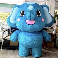 IRunning Fun gonflable bleu mascotte Costume personnage de dessin animé gonflable en peluche Costume ours Cosplay Costume pour adultes