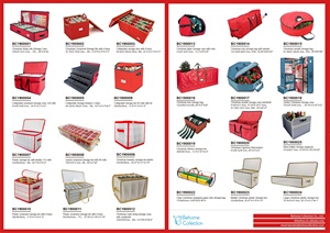 Caja de Almacenamiento de Tela Plegable Festiva Roja Grande para Adornos y Decoraciones Navideñas, Caja de Almacenamiento para Decoraciones Navideñas - Product Image 4