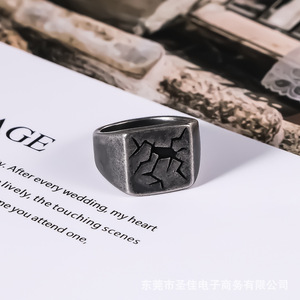 Anillo de Acero Inoxidable para Hombre con Diseño de Araña, Estilo Retro Plateado, Diseño Geométrico de Insecto SA1160 - Product Image 1