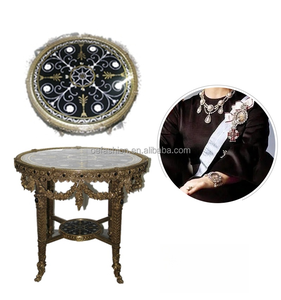 OE-FASHION Rétro Cuivre Petite <span class=keywords><strong>Table</strong></span> D'appoint 0.93m Italien Lourd-sculpté Céramique Peint Rouge Malachite <span class=keywords><strong>Vert</strong></span> Salon Meubles - Product Image 6