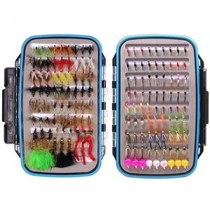 153 pièces de mouches artificielles pour la pêche à la <span class=keywords><strong>truite</strong></span>, y compris des streamers, des larves de moucherons, des buzzers, des nymphes Prince, des mouches sèches et humides, avec boîte à mouches - Product Image 1