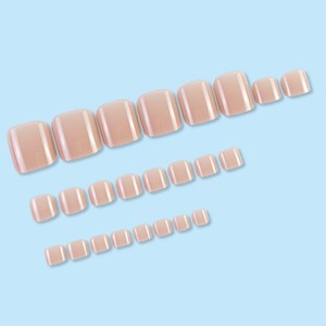 24 faux <span class=keywords><strong>ongles</strong></span> de pieds roses nude style French, motifs d'art pour <span class=keywords><strong>les</strong></span> orteils, <span class=keywords><strong>ongles</strong></span> artificiels à couverture complète - Product Image 4