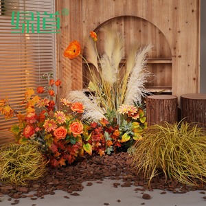 Ramo de flores artificiales Greenway Autumn, plantas de plástico, espuma y seda para decoración de paisajismo de otoño - Product Image 1
