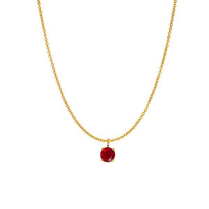 Collar de Acero Inoxidable 316L con Baño de Oro de 14k/18k y Dije de Zirconia con Piedra de Nacimiento, Diseño Inusual para Mujer - Product Image 5