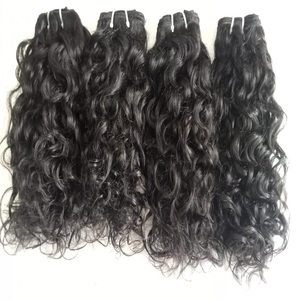 Paquetes de cabello de Color negro Natural alineado con cutícula 100%, cabello humano virgen rizado crudo de onda profunda de un solo donante, fabricantes indios - Product Image 1