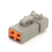 Conector Automático Atenuable de 2 Pines DTP06-2S Gris, Impermeable, PA66/PBT, Enchufes Macho y Hembra para Fuente de Alimentación y Arnés de Terminales