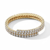 Bracelet tennis Good Century en or 18 carats serti de diamants de laboratoire à double rangée, personnalisé, de luxe, pour mariée, anniversaire, bijoux fins