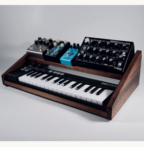 Modern Design Rustic Wood Desktop <strong>Synth</strong> Shelf <strong>Stand</strong> Wooden Keyboard Rack - Product Image 1