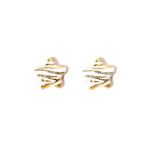 Fashion <b>Stud</b> <b>Earrings</b> 316L Stainless Steel PVD Gold Plating Resistant Sustainable White Gold Design - Product Image 1