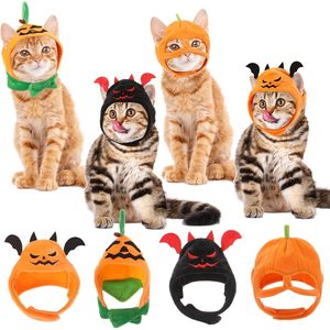 Huhumy - Gorro de Calabaza de Halloween para Gatos, Disfraz Ajustable para Mascotas, Gorro de Lana para Perros Pequeños y Medianos, para Fiestas de Halloween - Product Image 1