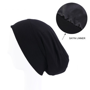 <span class=keywords><strong>Bonnet</strong></span> de <span class=keywords><strong>chimio</strong></span> à doublure en satin pour femmes <span class=keywords><strong>bonnet</strong></span> de couchage chapeau Cancer chimiothérapie chapeaux perte de cheveux Turban casquettes Hijab intérieures - Product Image 5