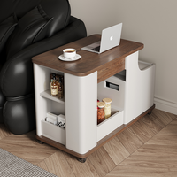 Salon Moderne Simple Mobile Table Basse Ménage Petit Canapé Côté Plusieurs Tables D'extrémité En Bois Massif Chariot De Stockage De Levage