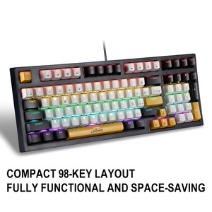 Clavier mécanique de jeu filaire <span class=keywords><strong>USB</strong></span> sur mesure <span class=keywords><strong>en</strong></span> petite série, 98 touches, avec touches jaunes et grises et rétroéclairage - Product Image 6