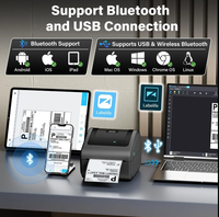 Impresora Térmica de Etiquetas Bluetooth D450BT para Pequeñas Empresas, Éxito de Ventas en AMZ, Impresora de Etiquetas de 4x6, Impresora de Etiquetas de Envío