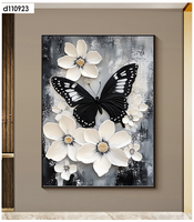 Peinture Murale 3D en Porcelaine Cristalline, Impression HD, Design Moderne et Luxueux, Motif Papillon et Fleur, Vente en Gros Directe Usine, Décoration Intérieure