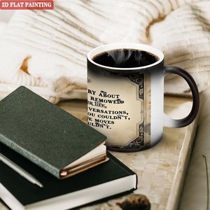 Travel Journey Portable Beverage Mug Frosted Black 11oz <b>Ceramic</b> Heat Color Changing Magic <b>Cup</b> - Product Image 3