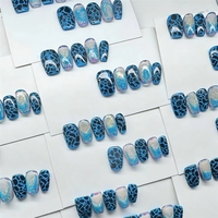 Faux Ongles Brillants Faits Main à Prix de Gros, 10 Pièces/Ensemble, Couverture Complète, Design Luxe, Colle PMMA, Haute Qualité, Vente Chaude