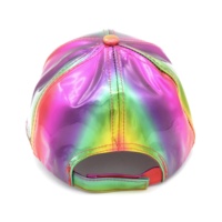 Magnifiques casquettes de festival unisexes en PU imperméable, colorées, à 6 panneaux, imprimées numériquement, brodées à la machine, avec fermeture auto-agrippante