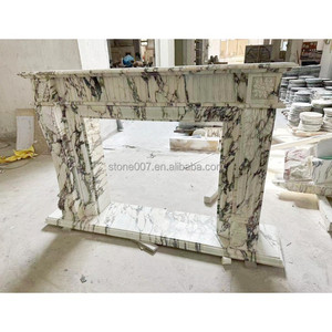 Pietra SH China intagliato a mano antico lusso Calacatta Viola marmo portale camino Surround <span class=keywords><strong>manto</strong></span> con fiori - Product Image 1