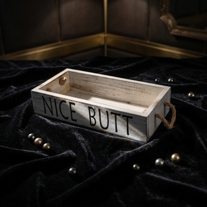 Wood Wall Hanging <strong>Nice</strong> <strong>Butt</strong> Bathroom Decor Box Toilet Basket for Topper Doubles - Product Image 1