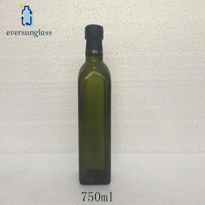 Grosir 750ml botol hijau tua penjualan laris botol kaca persegi botol minyak zaitun Dorica - Product Image 6