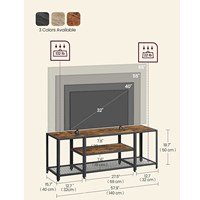 Meuble TV moderne, table console TV centrale de divertissement à 3 niveaux avec étagères de rangement ouvertes, pour salon, chambre à coucher