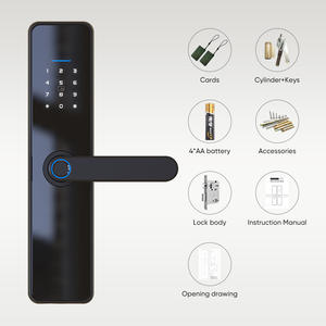 أقفال أبواب ذكية ببصمة الإصبع بمقبض كهربائي إلكتروني رقمي من Tuya وTTLock، Cerraduras Inteligentes Con Wifi للتحكم الأمني - Product Image 6