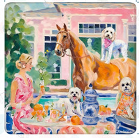 Tapis de jeu en caoutchouc antidérapant pour jeux de cartes, style preppy, pour bord de piscine, motif cheval, mahjong, personnalisable avec logo, enroulable, vente en gros, direct usine, idéal comme cadeau