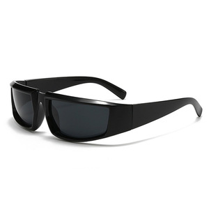 Sunglasses PC Full Rim <b>Frame</b> Rectangle UV400 Protection 3 Lens Unisex Outdoor Cycling Sports Silver Hip Hop Style - Product Image 3