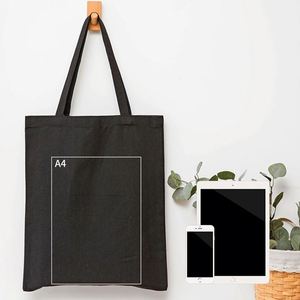 Sac de shopping en coton de haute qualité personnalisé avec logo imprimé, sac fourre-tout en toile recyclable et tendance, sacs écologiques naturels - Product Image 6
